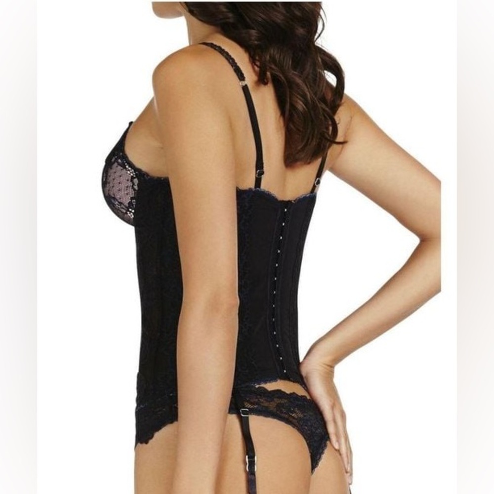 Pleasure State Navy, Lace, Corset Bustier - Picture 3 of 8